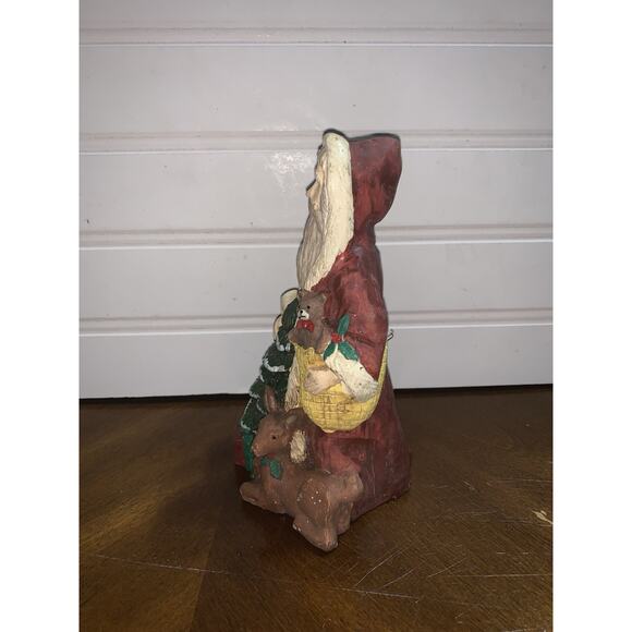 Christmas Santa Claus Figurine Deer Tree Basket - Picture 2 of 6
